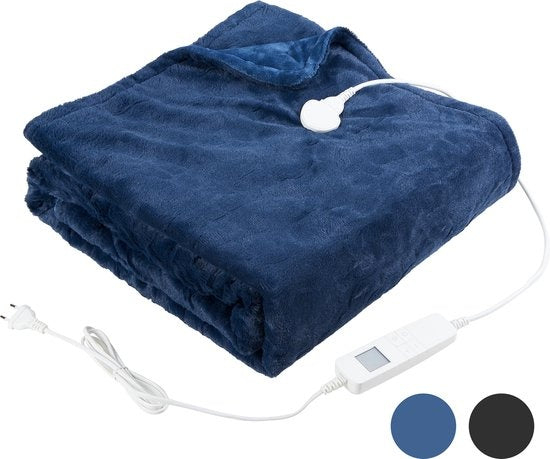 8718001910342 - Heizdecke - Flanell Fleece - Oberste Decke - Superweich - 180x130 - Dunkelblau - EOB180DB