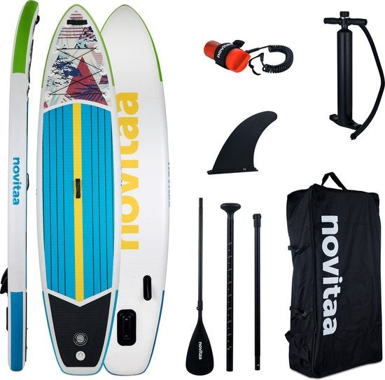 8718001913329 - SUP Board - Aufblasbares Paddle Board - Komplettset - Max 150KG - 315x76cm - Inklusive Pumpe und Tragetasche - SB320TY