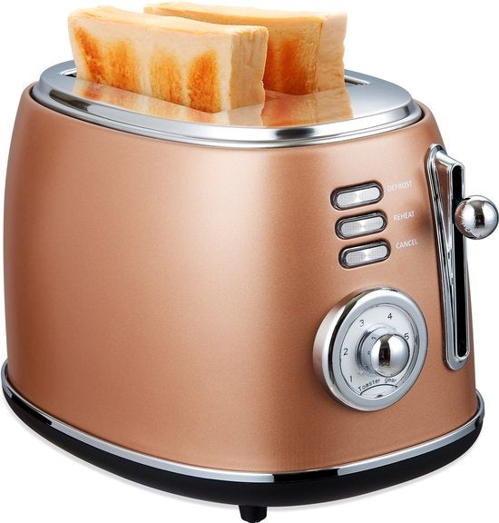 8718001913756 - Retro-Toaster - 6 Heizstufen - 2 extra breite Schlitze - 850W - Aufwärm- und Auftaufunktion - Schwarz - T3C