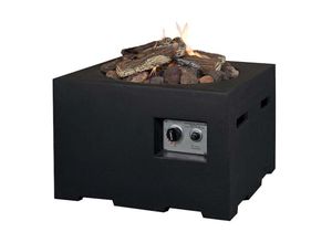 8718026697495 - Happy Cocooning - Mania Feuertisch 195 kW quadratisch groß 76x76x46 cm Beton-Optik schwarz