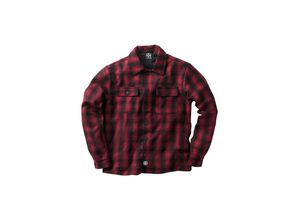 8718164860362 - Jacke Wolle Gefüttert Plaid Rot-Schwarz M