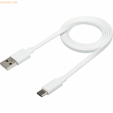 8718182274738 - Xtorm Flat USB to USB-C cable (1m) White