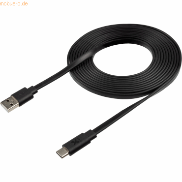 8718182274769 - Xtorm Flat USB to USB-C cable (3m) Black