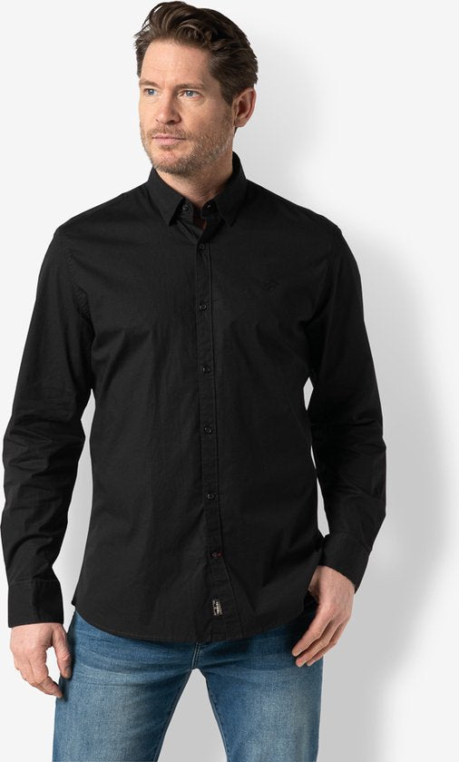8718255649517 - Twinlife Mens Essential - Hemden - Leichtgewicht - Elastisch - Schwarz - L