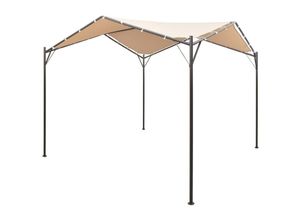 8718475507314 - Bonnevie - Pavilion Partyzelt Familienzelt Überdachung 3x3 m Stahl Beige vidaXL