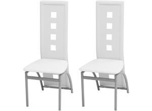8718475525356 - Vidaxl - Esszimmerstühle 2 Stk Weiß Kunstleder 8718475525356 - Vidaxl - Esszimmerstühle 2 Stk Weiß Kunstleder
