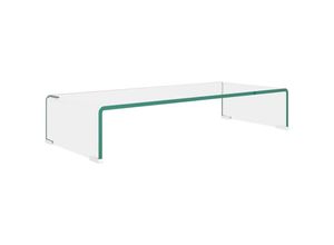 8718475529996 - Bonnevie - TV-Tisch Bildschirmerhöhung Glas Transparent 70x30x13 cm vidaXL277352