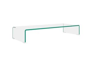 8718475530008 - Bonnevie - TV-Tisch Bildschirmerhöhung TV-Aufsatz Glas Transparent 80x30x13 cm vidaXL