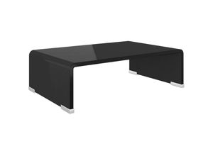 8718475530053 - Bonnevie - TV-Tisch Bildschirmerhöhung TV-Aufsatz Glas Schwarz 40x25x11 cm vidaXL