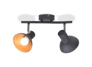 8718475532620 - Vidaxl - Deckenlampe für 2 Glühbirnen E27 Schwarz und Gold Mehrfarbig