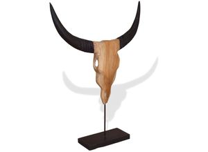 8718475533535 - Vidaxl - Stierkopf-Skulptur Teak 66x15x88 cm