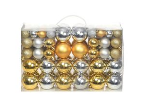 8718475586173 - Bonnevie - 100 Stk WeihnachtskugelnChristbaumschmuck Weihnachtsbaumschmuck Silbern Golden vidaXL