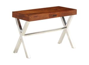 8718475586449 - Bonnevie - ComputertischSchreibtisch Massivholz mit Honigfarbenem Finish 110x50x76 cm vidaXL