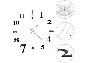 8718475589860 - Bonnevie - 3D-Wanduhr Modernes Design 100 cm xxl Schwarz vidaXL925365