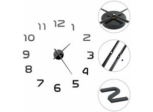 8718475589907 - Bonnevie - 3D-Wanduhr Modernes Design 100 cm xxl Schwarz vidaXL605818