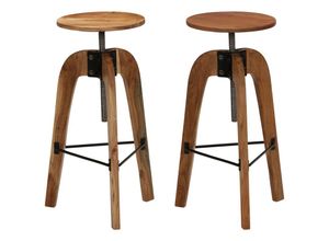 8718475594611 - Bonnevie - 2er Set BarhockerBarstuhl Akazie Massivholz vidaXL