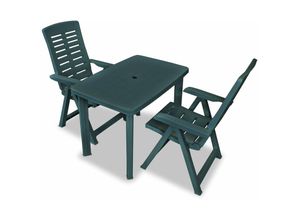 8718475599265 - Bonnevie - 3-tlg Bistro-Set Kunststoff Grün vidaXL134796