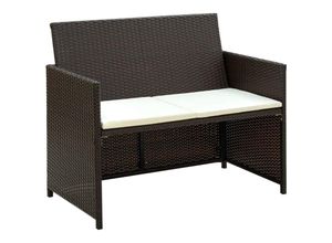 8718475601401 - Bonnevie - 2-Sitzer-GartensofaLounge-Sofa mit Polstern Braun Poly Rattan vidaXL