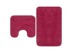 8718475603542 - Bonnevie - Badematten-Set 2-tlg Stoff Fuchsia vidaXL624348