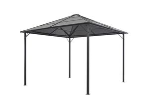 8718475700944 - Bonnevie - Gartenpavillon Gartenzelt mit Dach Aluminium 3×3 m Schwarz vidaXL