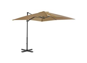 8718475701002 - Bonnevie - AmpelschirmSonnenschirm mit Aluminium-Mast Taupe 250 x 250 cm vidaXL