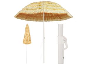 8718475709640 - Bonnevie - Strandschirm Natur 240 cm Hawaii Style vidaXL626595