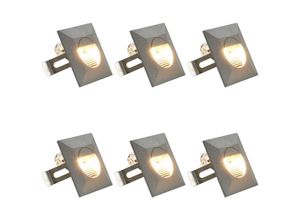 8718475739210 - Außenwandleuchten 6 Stk led 5 w Silbern Quadratisch Vidaxl Silber