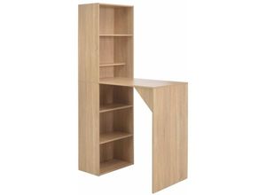 8718475796800 - Bonnevie - Bartisch mit Schrank Eichenoptik 115x59x200 cm vidaXL