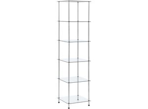 8718475798682 - Regal mit 6 Ablagen Transparent 40x40x160 cm Hartglas vidaXL57344