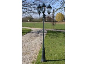 8718475802297 - Xl Destock - Gartenlaterne 3-flammig 230 cm Dunkelgrün Schwarz Aluminium vidaXL - Grün