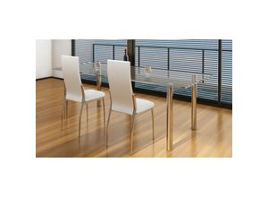 8718475809470 - Esszimmerstühle 2 Stk Küchenstuhl Weiß Kunstleder vidaXL