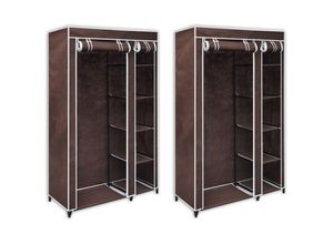 8718475829874 - Bonnevie - Stoffschränke 2 Stk Braun vidaXL653414