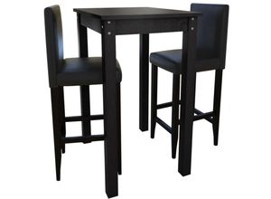 8718475847601 - Bonnevie - Barset BartischEssgruppe mit 2 Barhockern Schwarz vidaXL