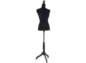 8718475857570 - Bonnevie - Damenbüste Schneiderpuppe Büste Torso Angezogen Mannequin Schwarz vidaXL636496