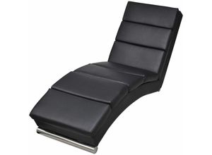 8718475860044 - Chaiselongue Schwarz Kunstleder vidaXL - Schwarz