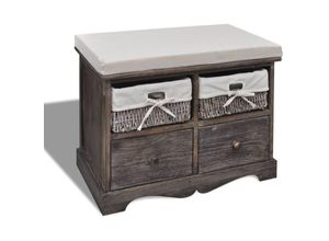 8718475862352 - Vidaxl - Sitzbank mit Stauraum Braun 62×33×42 cm Paulownia Holz 184152 8718475862352 - Vidaxl - Sitzbank mit Stauraum Braun 62×33×42 cm Paulownia Holz 184152