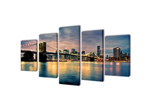 8718475903031 - Bilder Dekoration Set Brooklyn Bridge Seeblick 200 x 100 cm vidaXL