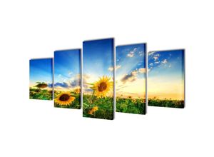 8718475903215 - Vidaxl - Bilder Dekoration Set Sonnenblumen 200 x 100 cm