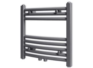 8718475947110 - Bonnevie - Handtuchheizkörper Warmwasser Gebogen Grau 480x480 mm vidaXL569480