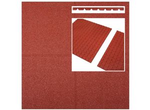 8718481398883 - Fallschutzmatten Fallschutzplatten rot 1000x1000x25mm (m2) - Intergard