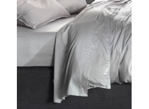 8718518279208 - Bettlaken ZO HOME Satinado Laken Gr B L 160 cm x 290 cm 1 St Mako-Satin 90 x 200 cm-90 x 200-210 cm-90 x 210 cm-90 x 220 cm-100 x 200 cm 45 cm ash grey Laken aus 100% Baumwolle hochwertiges Mako-Satin Betttuch ab 90x200