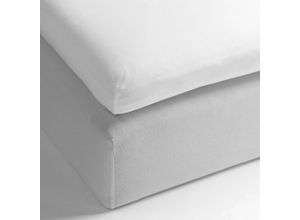 8718518303118 - Spannbettlaken YELLOW Percale Topper Laken Gr B L 90 cm x 220 cm 1 St Perkal 90 x 220 cm-90 x 200-210 cm 12 cm weiß (optic white) Laken aus 100% Baumwolle hochwertige Perkal Betttuch ab 90x200