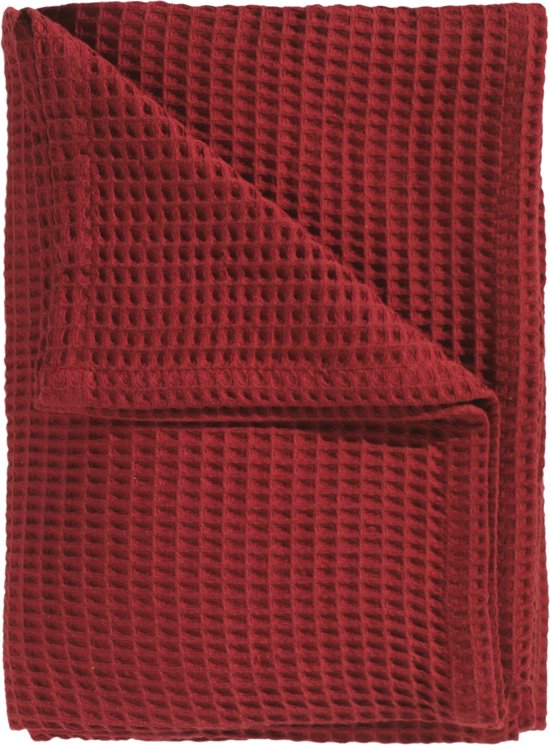 8718518380669 - Bettüberwurf Waffel - Bettüberwurf 2 Personen - Waffeldecke - 240x260 - Rot
