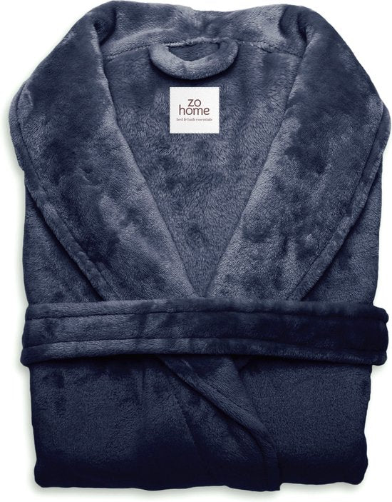 8718518426343 - Bademantel Cara - Bademantel für Damen und Herren - XL - Morgenmantel - Geeignet für die Sauna - Blau