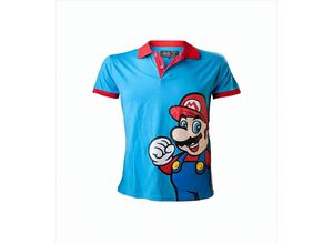 8718526021783 - Super Mario Polo-Shirt S Mario S blau rot