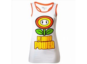 8718526027853 - Nintendo Girls- Top Flower Power weiss -L-