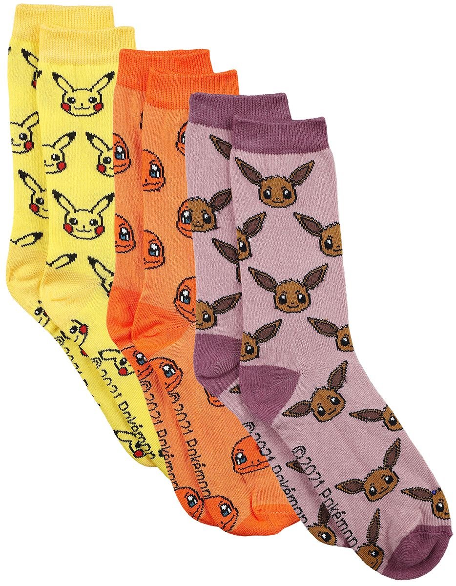 8718526133684 - Pikachu Glumanda Evoli Socken Socken multicolor in EU 39-42