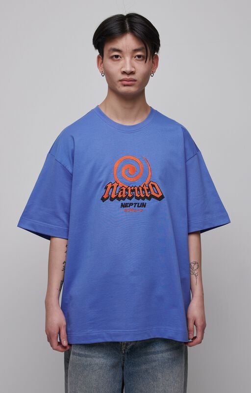 8718526549195 - Logo - Oversize T-Shirt blau in S 8718526549195 - Logo - Oversize T-Shirt blau in S