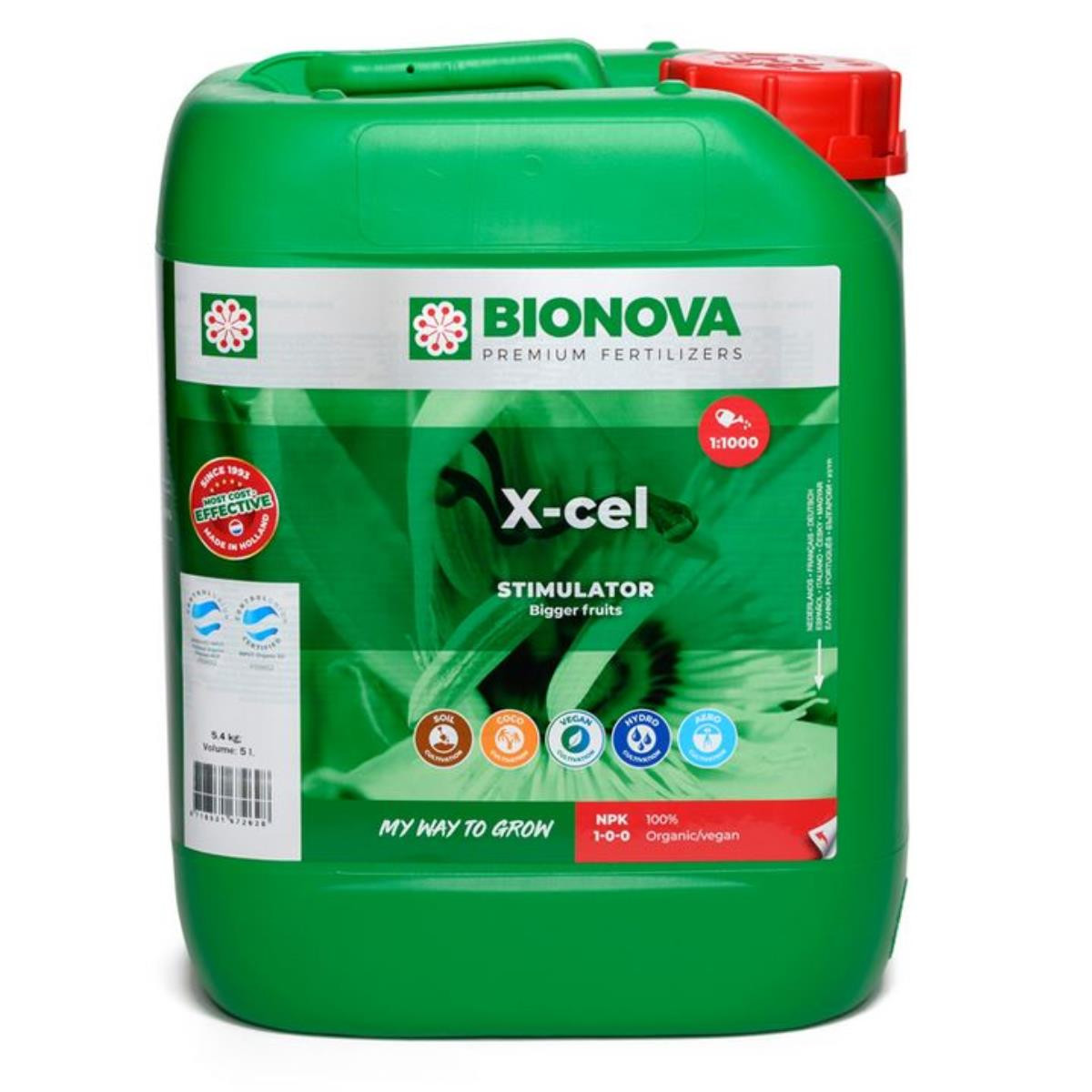 8718531672628 - Bio Nova X-Cel Wachstum & Blüte Booster 5 Liter