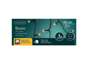 8718532500883 - Led Lichterkette Basic 300 cm 40 Lichter classic warm mit Dimmer & Timer - Lumineo